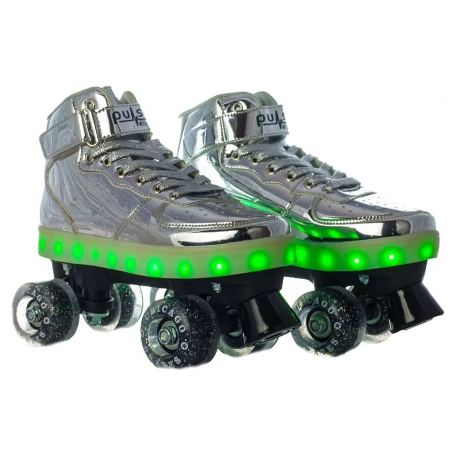 

Pulse Multi Flashing Quad Roller Skate, Silver, Size 8