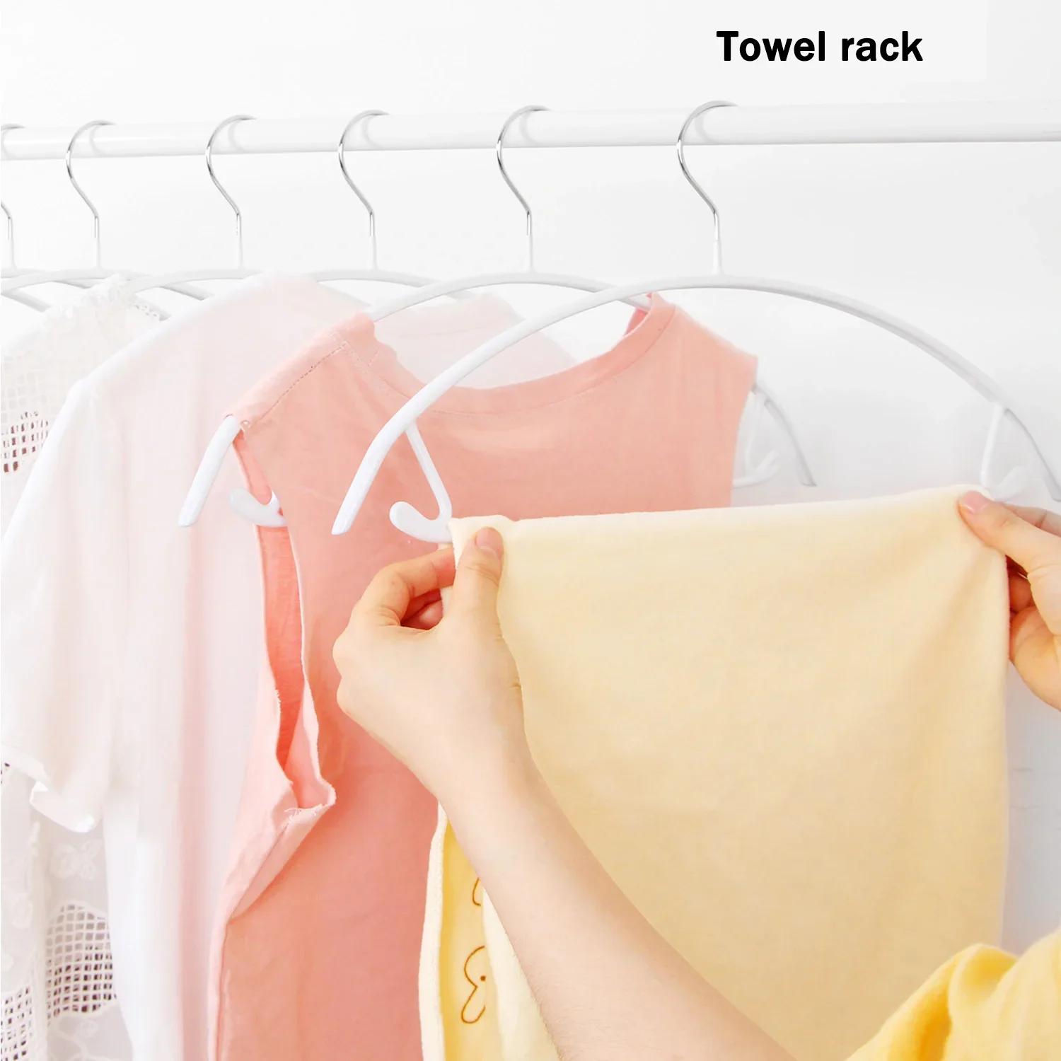 Multifunctional Adult Plastic Hangers Non Slip Shoulder Corner Clothing Store Trouser Tie Rack Dry Wet Dual Use Clothes Support