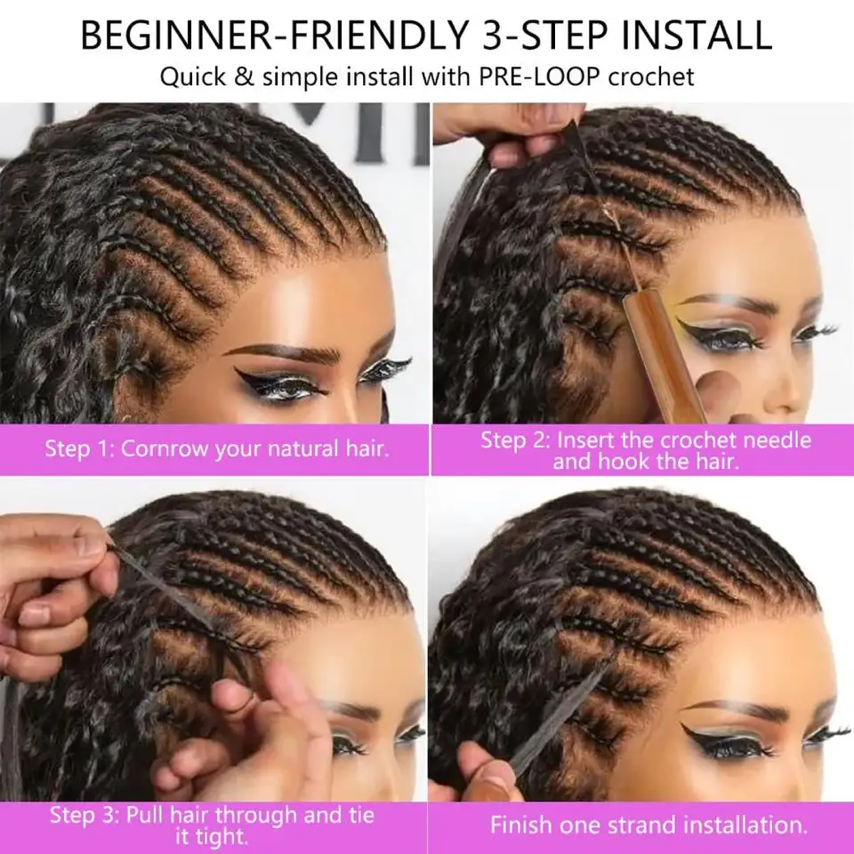 Extensiones de crochet rizadas birmanas de 30 pulgadas, cabello humano Remy sin nudos, pre-separadas con lazo, para paquetes brasileños 6