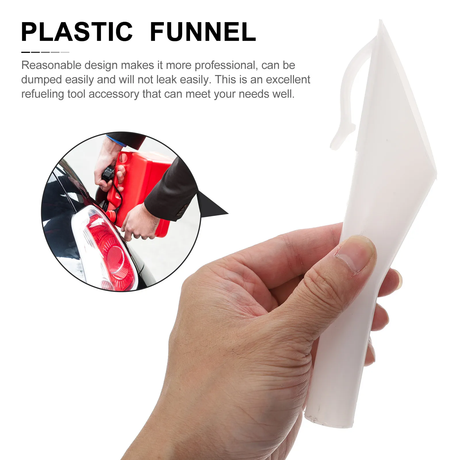 

1Set Plastic Funnel Good Craftsmanship Details Prevent Leakage Scientific Structural Design Automotive Funnel Emergency Fuel