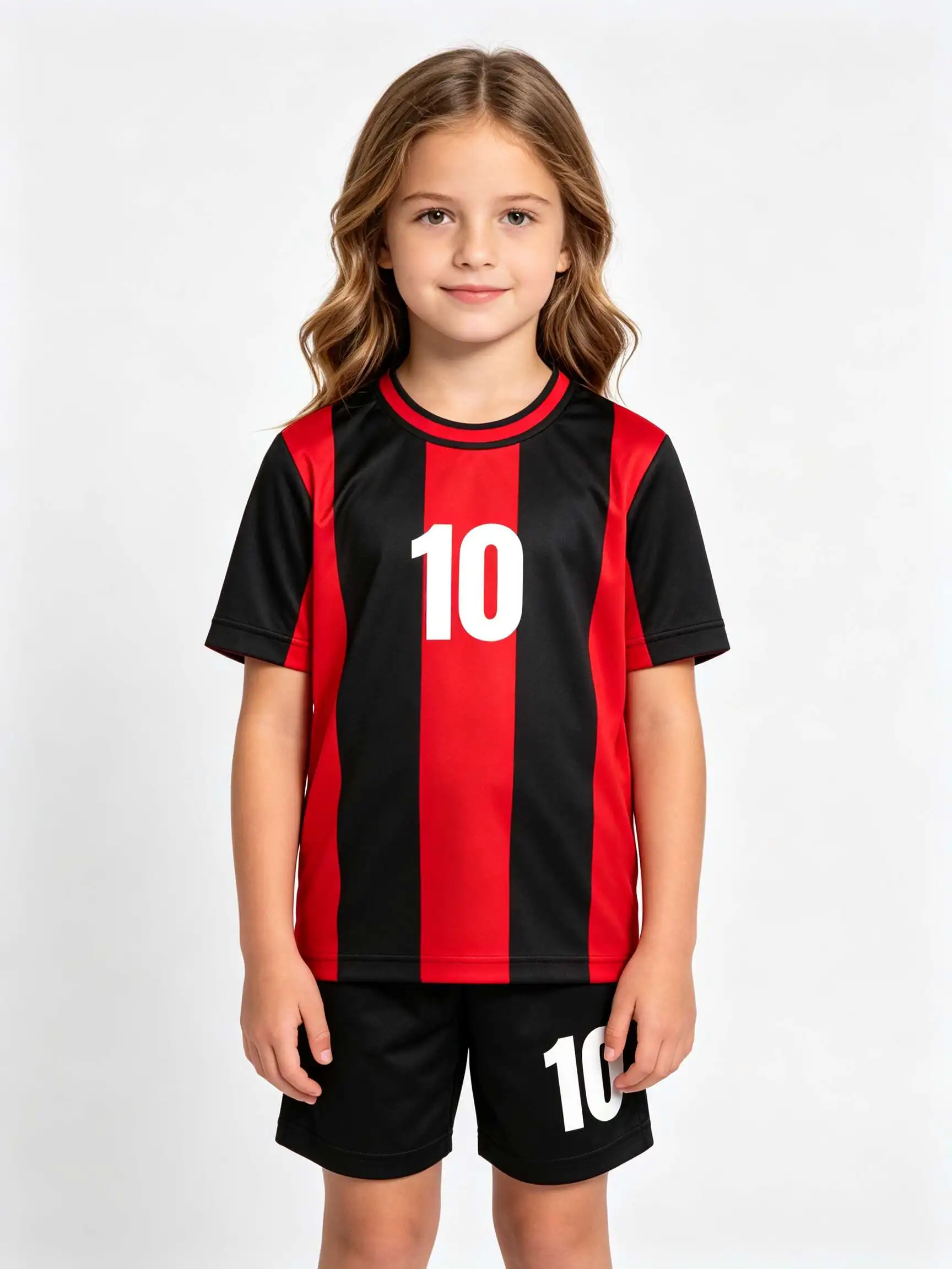 26/27 Unisex Blank Soccer 2‑Piece Set, Kids Adults Parent‑Child Kit, Custom No.1 7 8 9 10 for School Outdoor Team Sports stripe