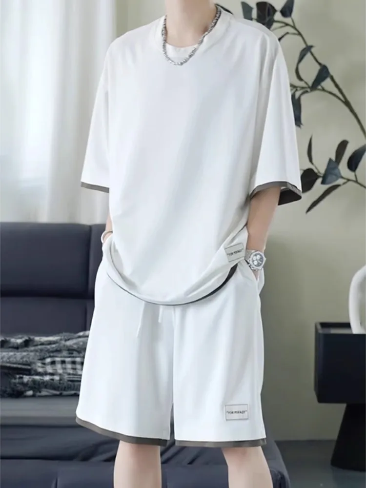 ice-silk-sportswear-set-for-men-summer-thin-ort-sve-orts-polyester-fiber-teenager-faionable-casual-sportswear-set