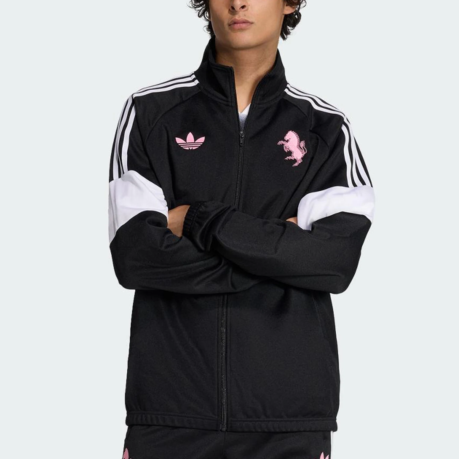 Adidas Originals Three-Leaf Men's Stand Collar Soccer Sports Embroidered Jacket KC7799