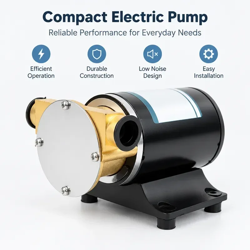 12V 24V Electric Self-priming Flushing Pump 25L/min Deck Wash Engine Cooling Flexible Impeller Water Transfer