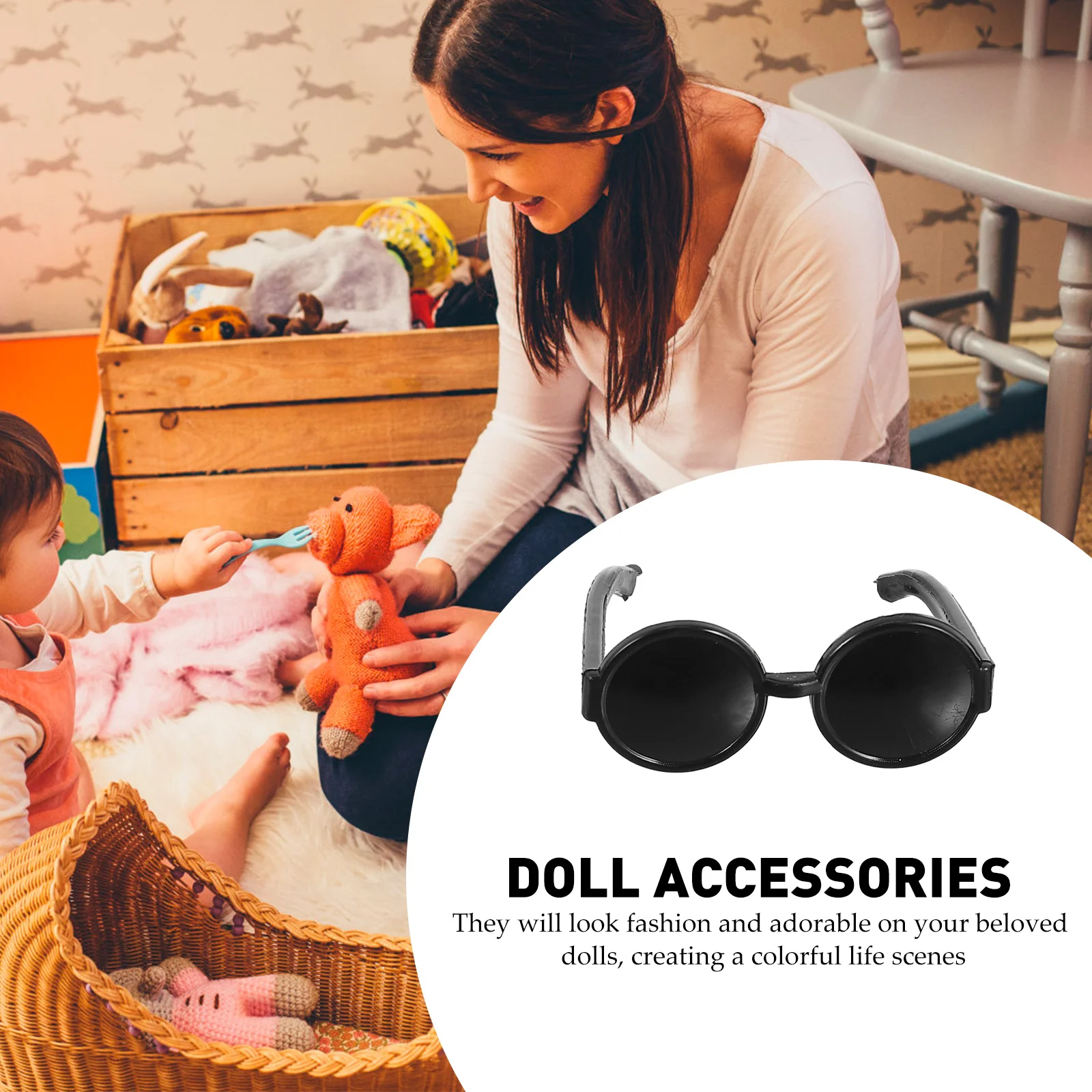 60 Pcs Sun Glasses Mini Sunglasses Accessories Dollhouse Micro Props Black Lovely Eyeglasses