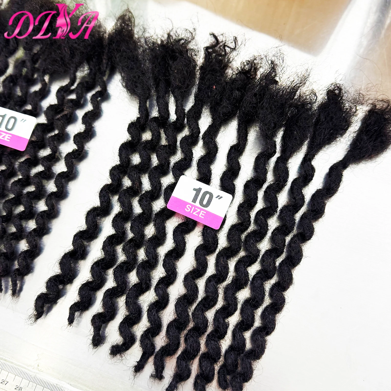 8-20inch Curly Loc Dreadlock Extensions Human Hair 0.4/0.6cm Width Real Human Hair Permanent Locs Extensions for Men/Women
