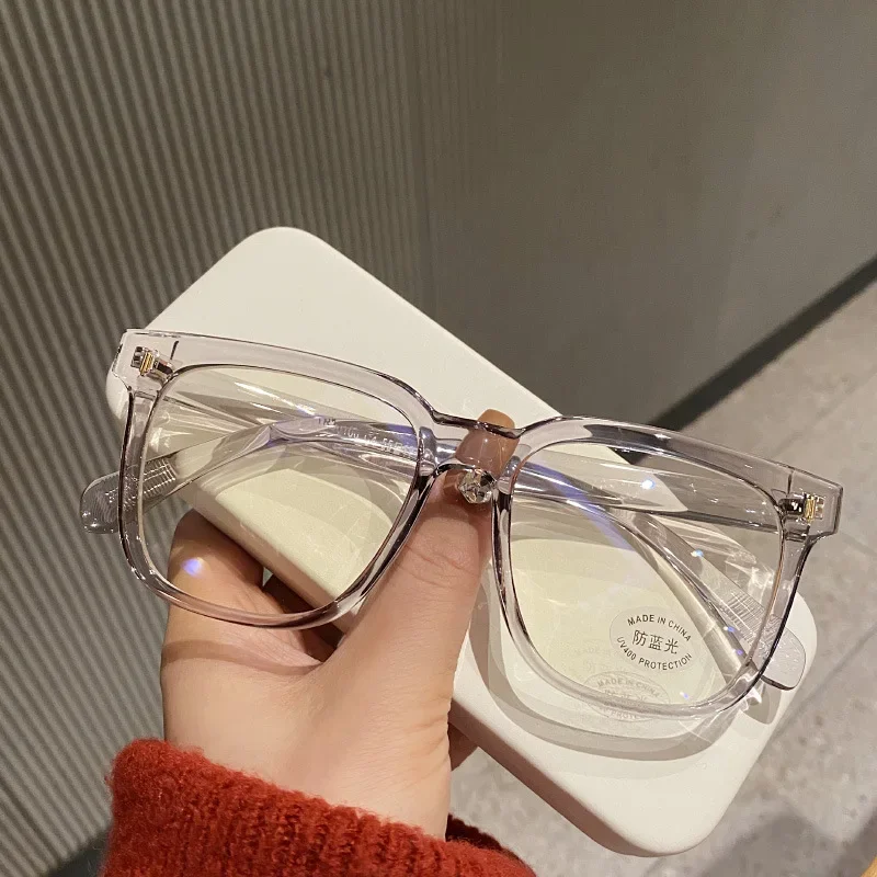 Myopia Anti Blue Light Clear Glasses Women Men Big Frame Nearsighted Eyeglasses Unisex Myopic Eyewear Diopters 0-1-1.5-4 image 5