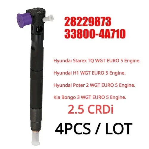 Imagen 2 del producto 4 piezas 28229873   33800-4A710 nuevo inyector de combustible diésel para Hyundai Grand Starex H1 Kia Bongo 3 2,5 CRDi WGT EURO 5