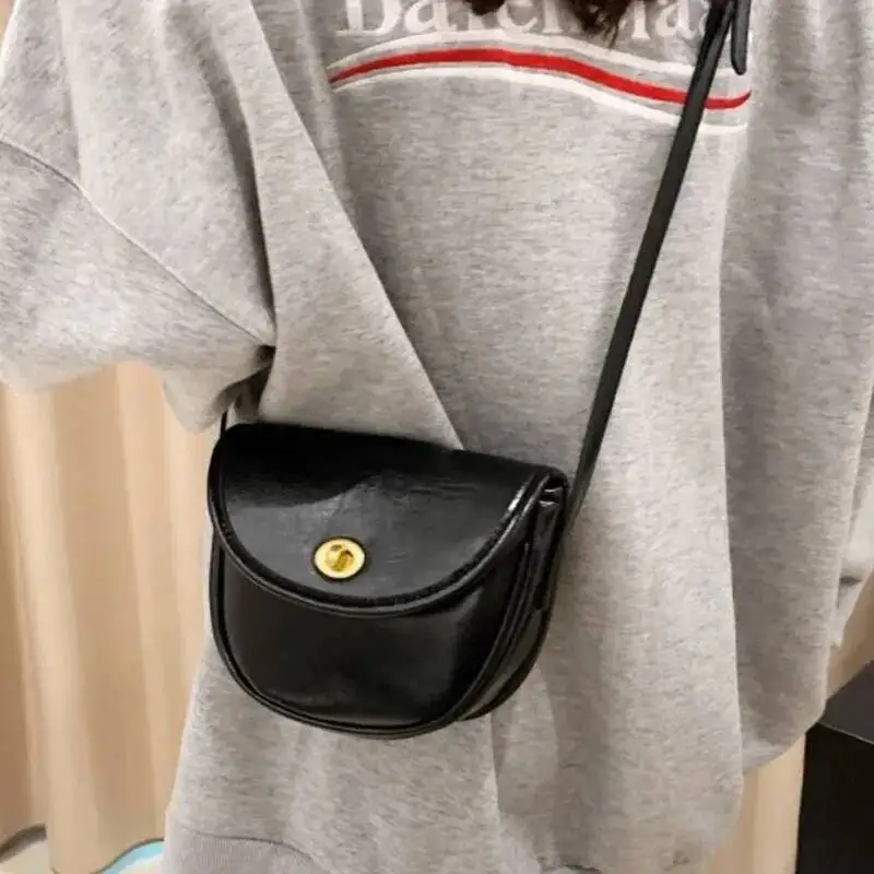 Bloom Vintage Brown Mini Women Retro Pu Leather Saddle Messenger Bag Purse Ladies Haruku Casual Crossbody Bags Aesthetic