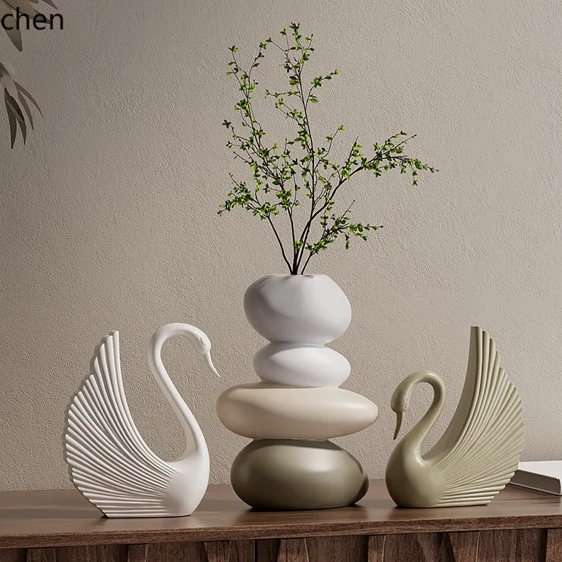 Hxl Art Swan Dance Figurine, Elegant Home Decor Ornament for Living Room, Entryway & TV Cabinet festival thanksgiving gifts