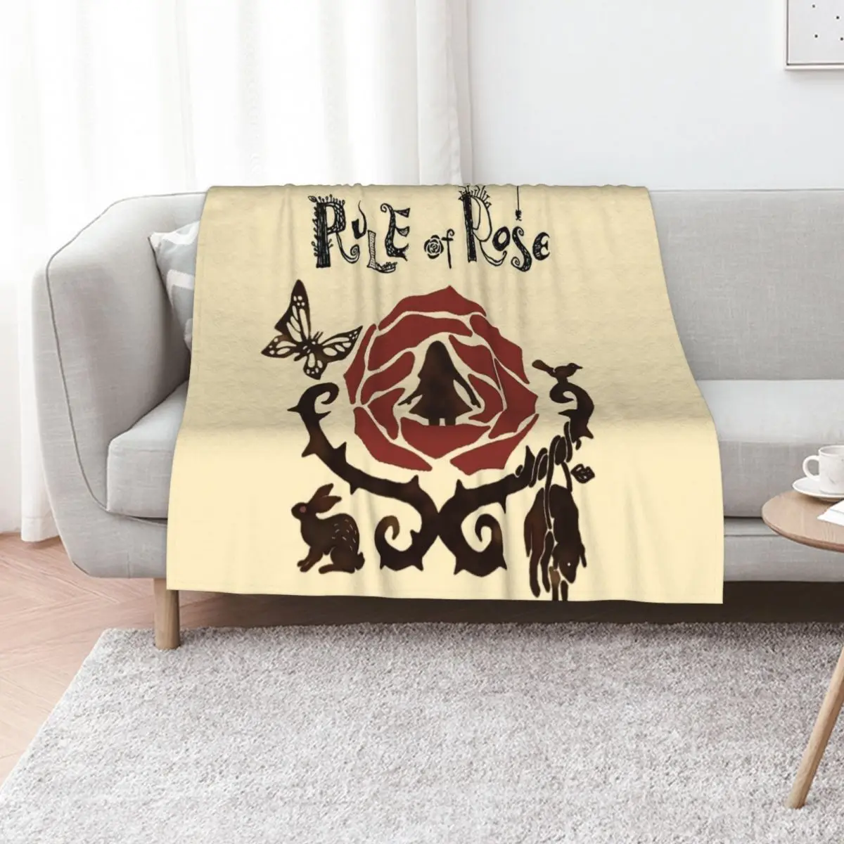 

Rule Of Rose Title Throw Blanket Heavy cosplay anime anime Sleeping Bag Blankets