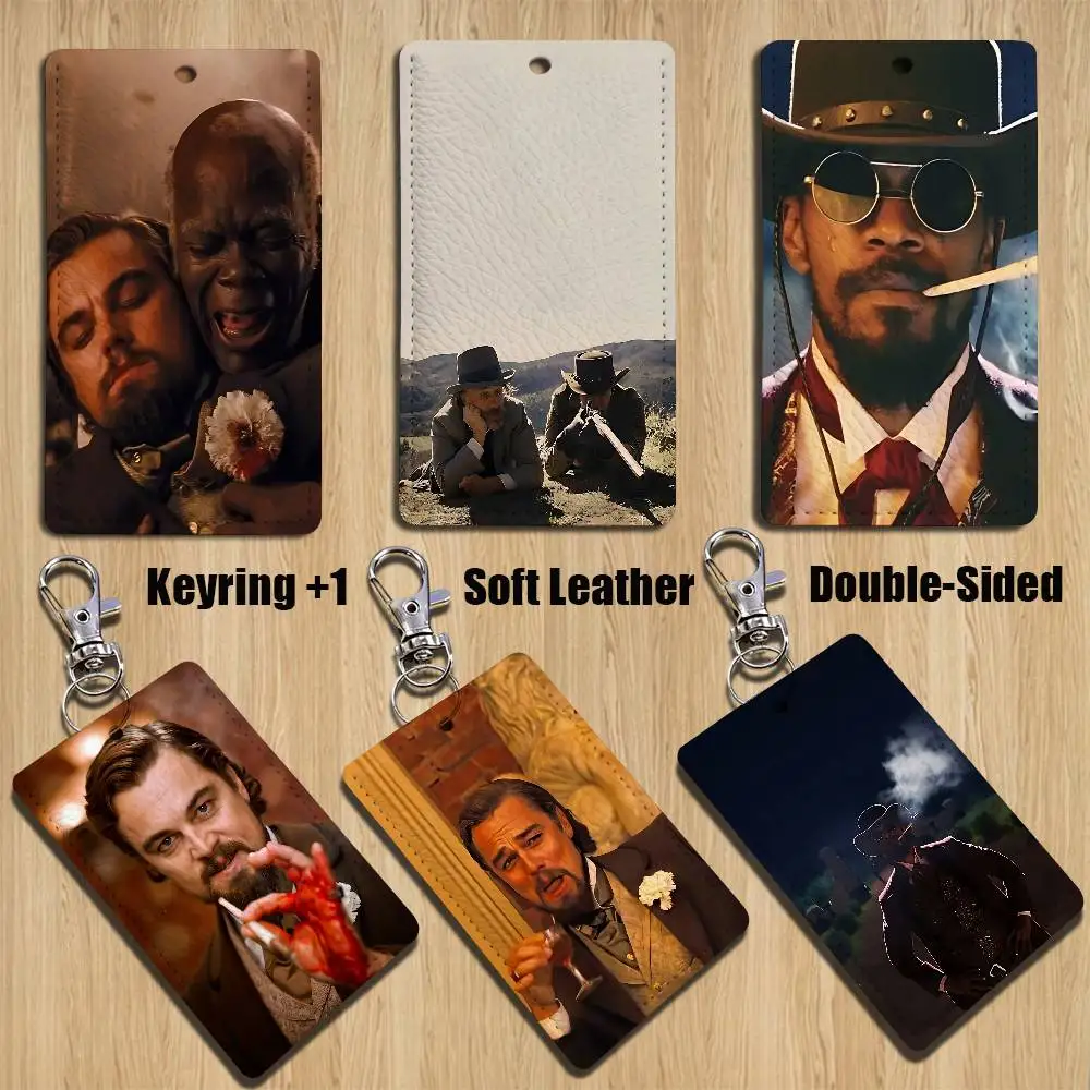 

Calvin D-Django Unchained Keychain Holder Suitable For Subway Bank Card Bus Card Case Badge Holder Wallet Card Textured pattern