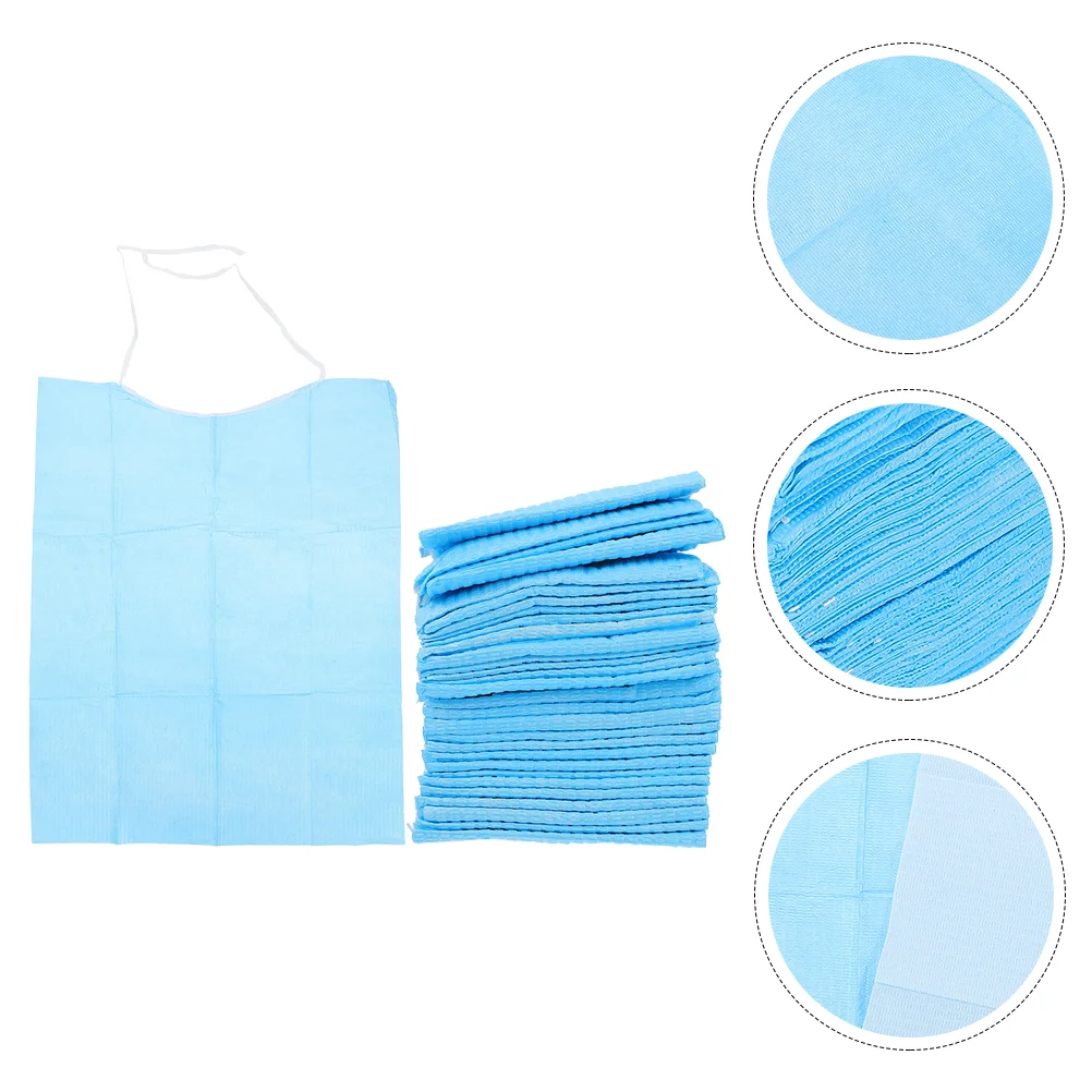 60 Pcs Disposable Bib Adult Feeding Bibs Elders Clothes Protectors for Eating Elderly Infant Toddler Child