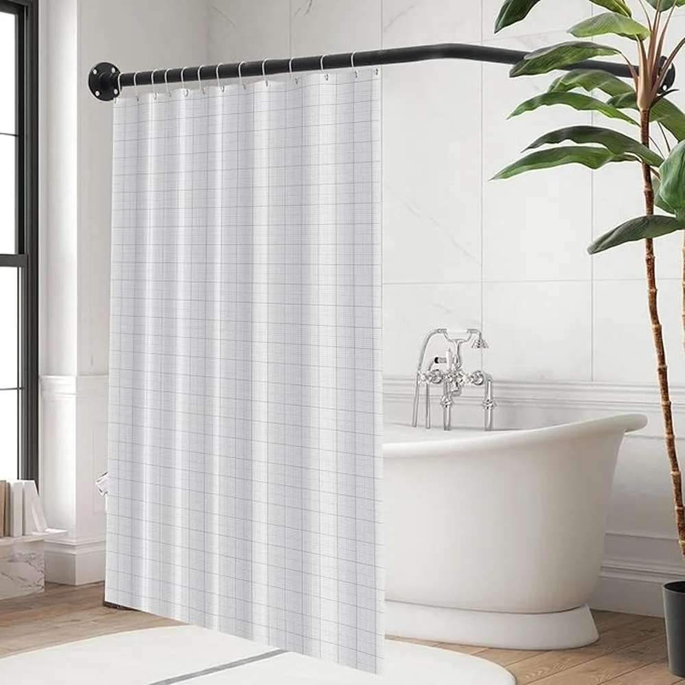 No Drill Shower Rod Stainless Steel Adjustable Tension Curtain Rod Rustproof Square Extendable