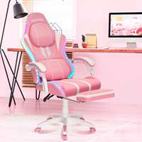 Ergonomic Gaming Chair Bluetooth Speaker LED Lights Massage Adjustable Armrests Height Adjustable