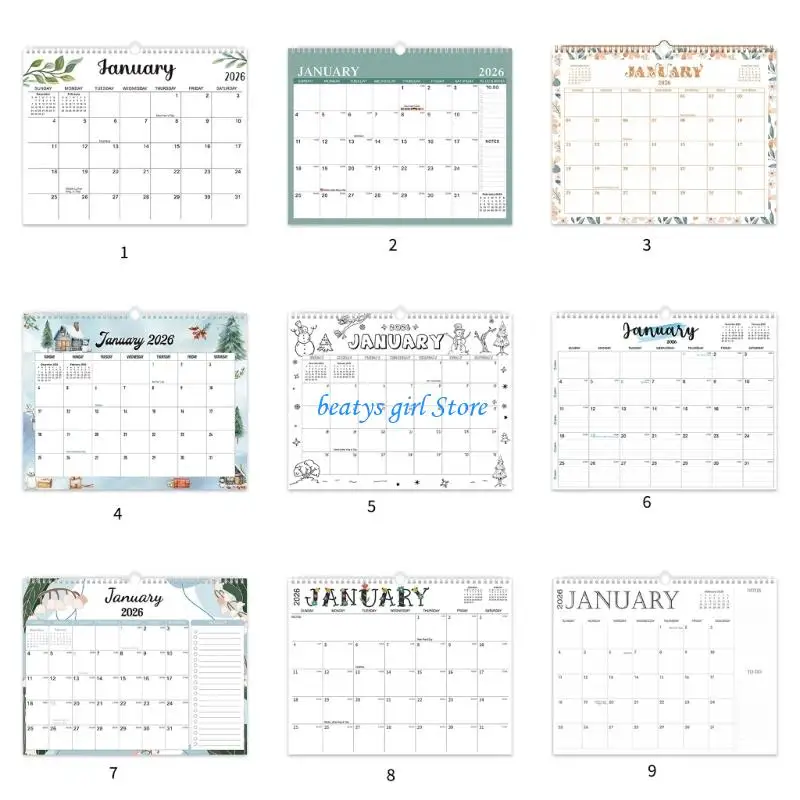 C7AB 2026-2027 Wall Calendar from Jan 2026 to Jun 2027 For Daily Weekly Scheduling