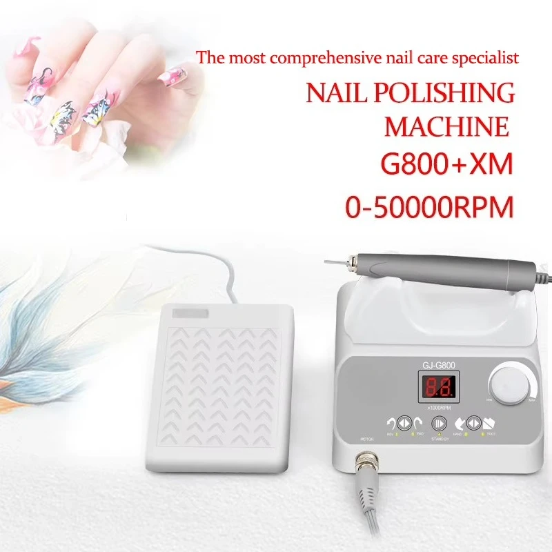 50000rpm Podiatry Micromotor Electronic Nail File Drills for Acrylic Nails Gel Nails Manicure Pedicure Tools G800 XM