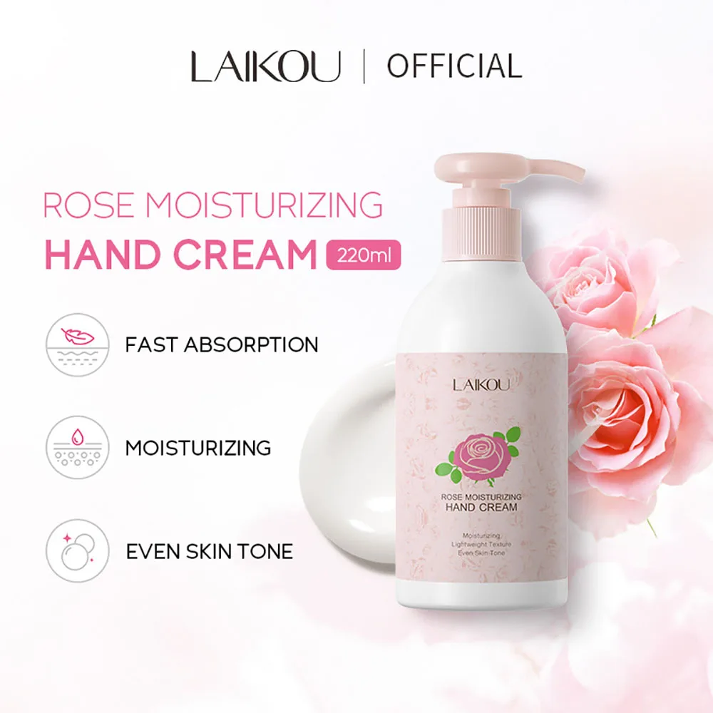 

LAIKOU 220ml Shea Butter Hand Cream, Deep Moisturizing Hydrating Hand Lotion for Dry Rough Hands, Fast Absorbing Nourishing