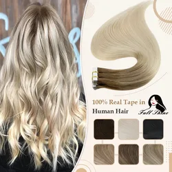 Full Shine Omber เทปต่อผมธรรมชาติผมสีบลอนด์ 100% Remy Human Hair ไม่มีรอยต่อ Weft กาวบนผม