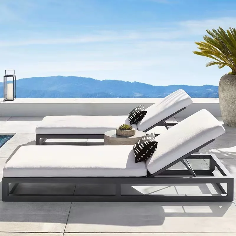 Outdoor leisure sofa aluminum alloy villa garden teak designer hotel waterproof sun terrace furniture chair