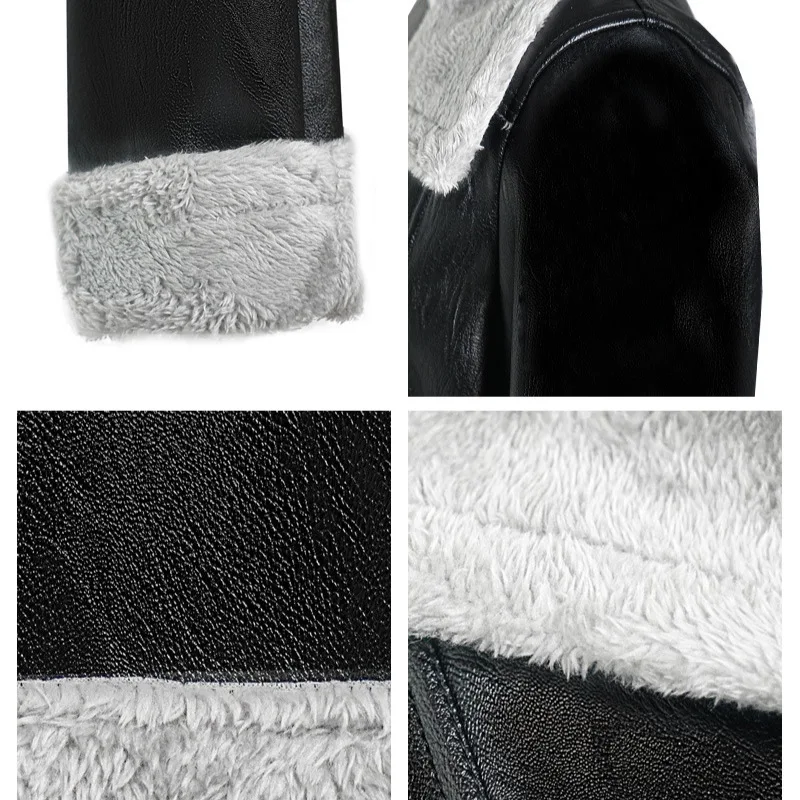 ملابس نسائية لعام 2026، سترة جلدية PU قصيرة سميكة ومخملية متعددة الاستخدامات لخريف وشتاء #4