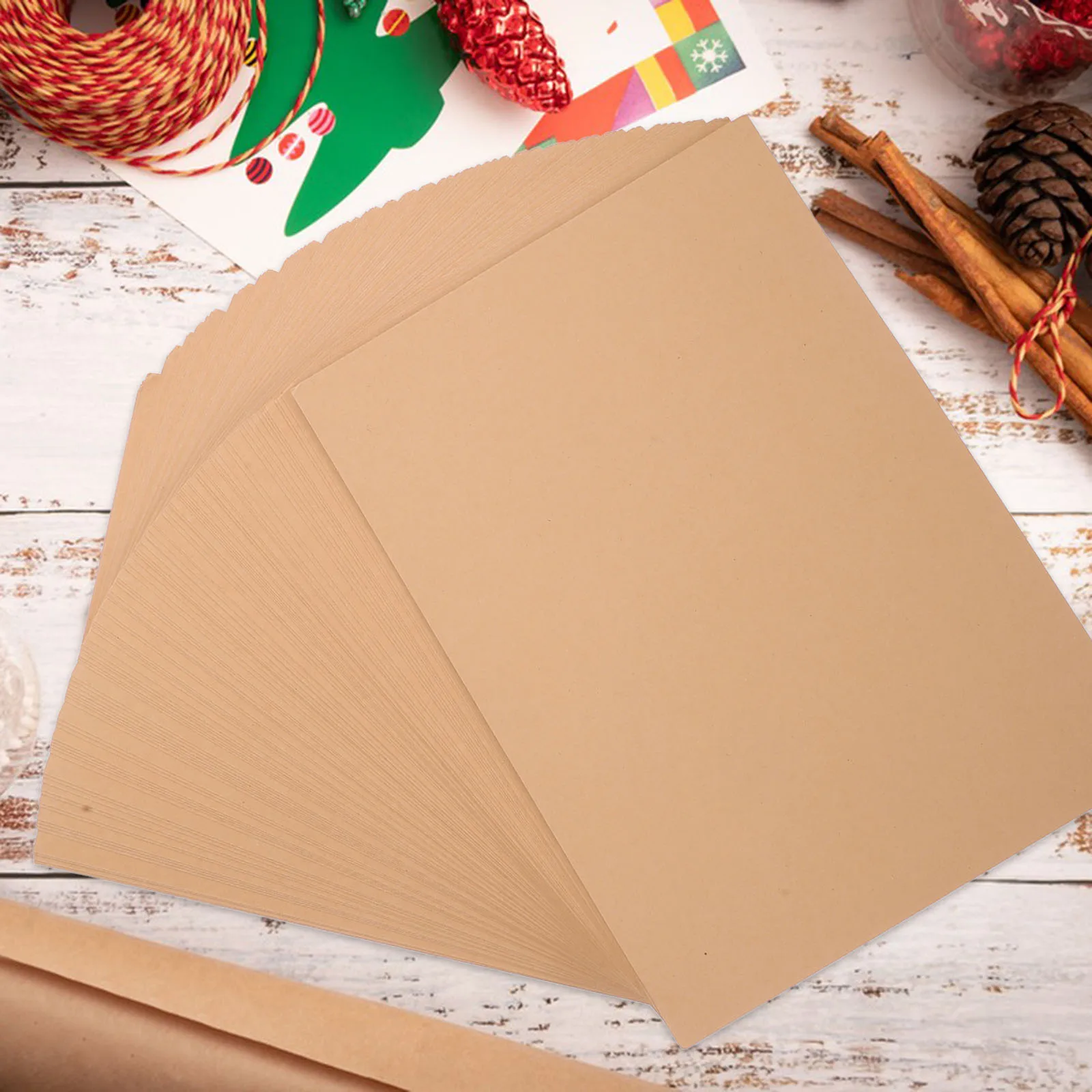 100 ورقة من ورق الكرافت البني بطاقات 240 جرام بطاقات سميكة لدعوات أعياد الميلاد وحفلات الزفاف بطاقات مصنوعة يدويًا وحرف القصاصات