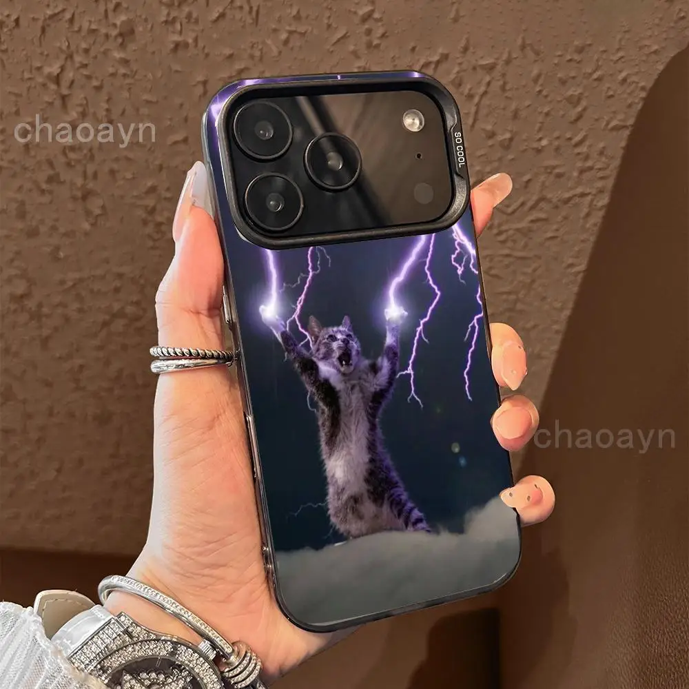 

Lightning Cat Phone Case case for iPhone17 16 15 14 13 12 11 Pro/ Max/Plus shock-proof rear cover anti-fingerprint