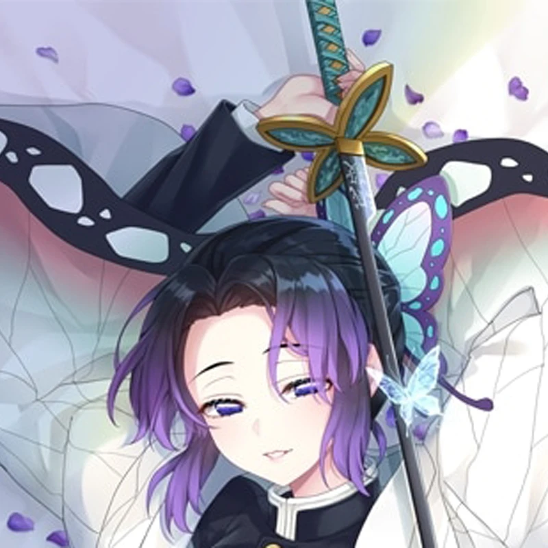 

Dakimakura Anime Pillow Cover Kochou Shinobu Double Sided Print 2Way Cushion Cover Xmas Gifts