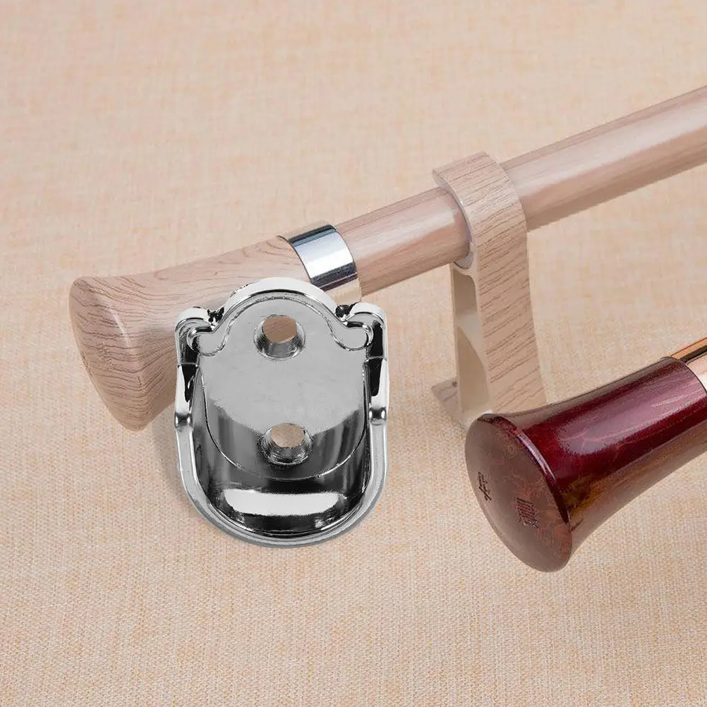 2Pcs Premium Zinc Alloy Flange Rod Bracket Closet Pole Socket with Enhanced Stability for Bathroom Closet Window Laundry Room