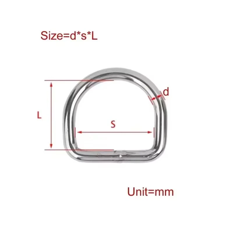 304 Stainless Steel D Ring Buckle for Webbing Backpack Bag Parts Leather Craft Bag Strap Belt Purse Pet Collar Clasp