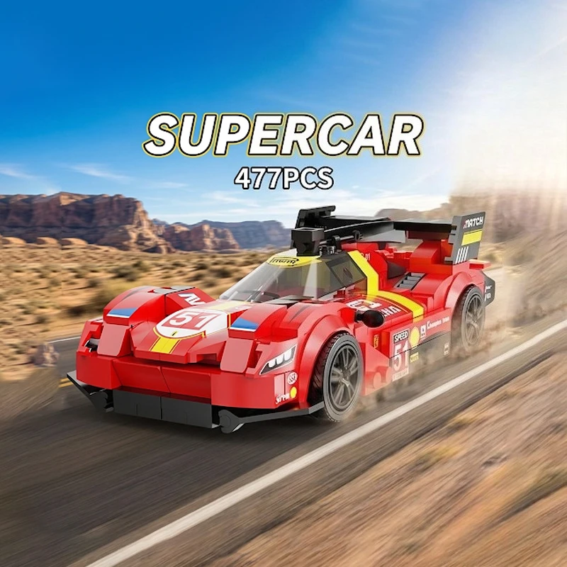 

477PCS Supercar Building Blocks Toys Sets Holiday Decorative Ornaments Bricks For Kids Adult Christmas Gifts
