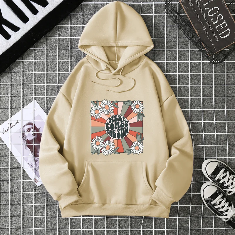 SEEK THE Sunflower Pattern Printing Damen Hoodie Amazon Independent Station Sommer New Style Baumwolle Rundhals Hoodie CYXX303