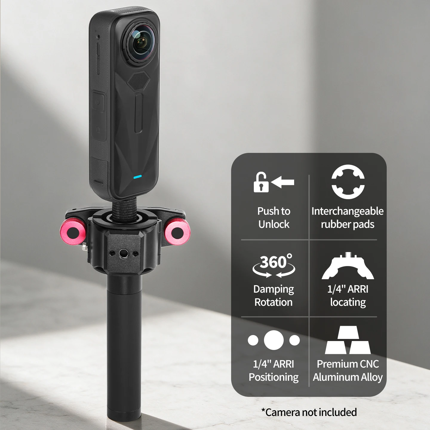 Kamera-Selfie-Stick-Clip für Rucksack-Schultergurt – Schnellverschluss-Halterung für Insta360 GoPro DJI Action – Freihändige Fotografie – Detail 2