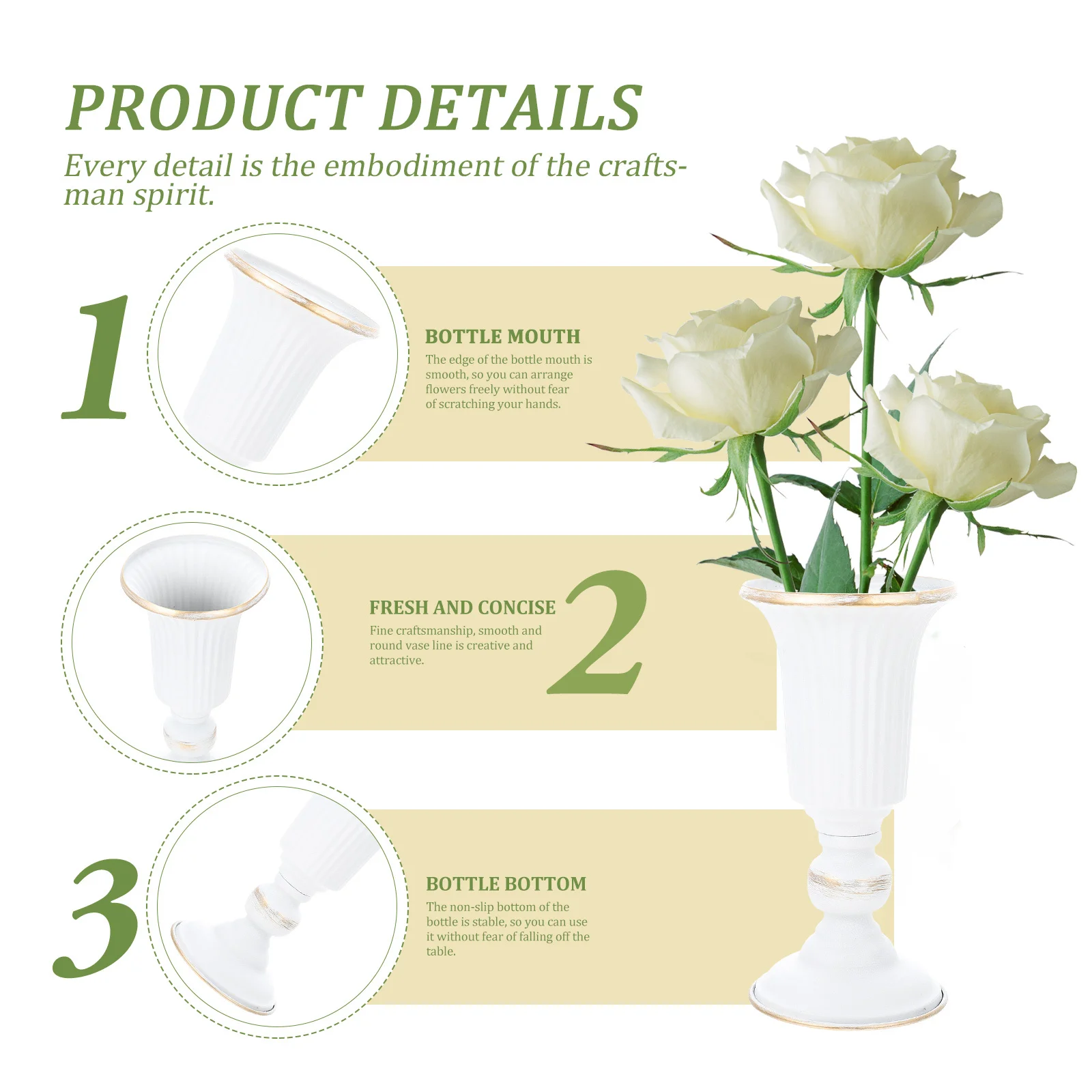 

Decorative Tall Vase European Style Flower Container Unique Exterior Design Add Artistic Touch House Versatile Space Matching