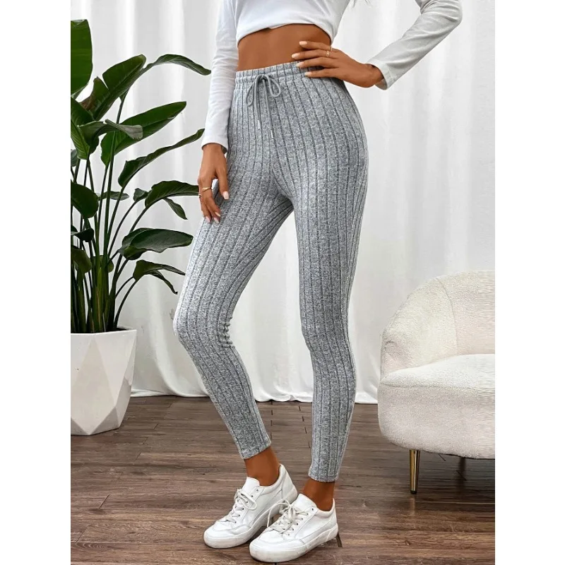 Women Striped Leggings Fitness Elastic Yoga Leggings High Waist Butt Lift Gym Trainning Tights Fashion Thread Slim Trousers