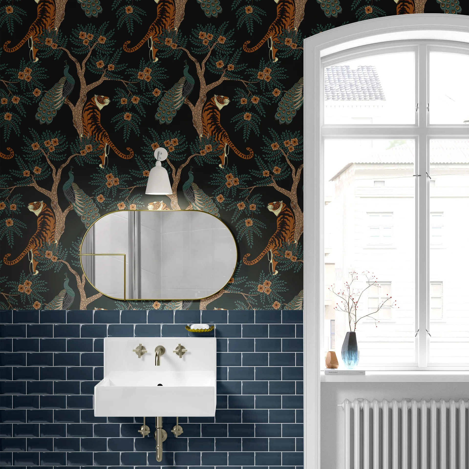 Tiger Animal Texture Self Adhesive Wallpaper Waterproof Removable Wall Stickers Modern Living Room Home Wall Decor
