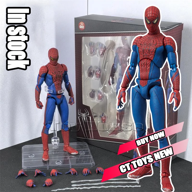 New Ct Toys Spiderman Mafex 001 Peter Parker Andrew Garfield The Amazing Spider-Man Shf Anime Figurka akcji Model Zabawki