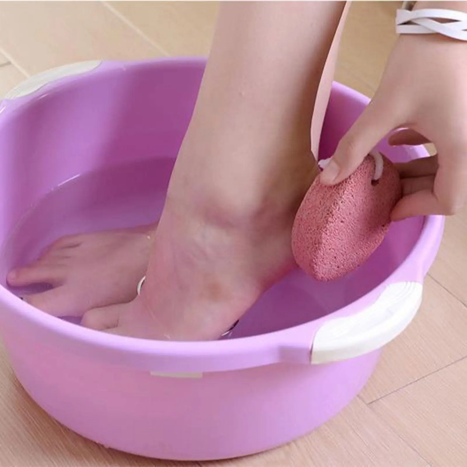 

2Pcs Foot Pumice Stone Natural Porous Pedicure Scrubber Callus Remover Hard Skin Exfoliator Foot Care Accessory Salon Grade