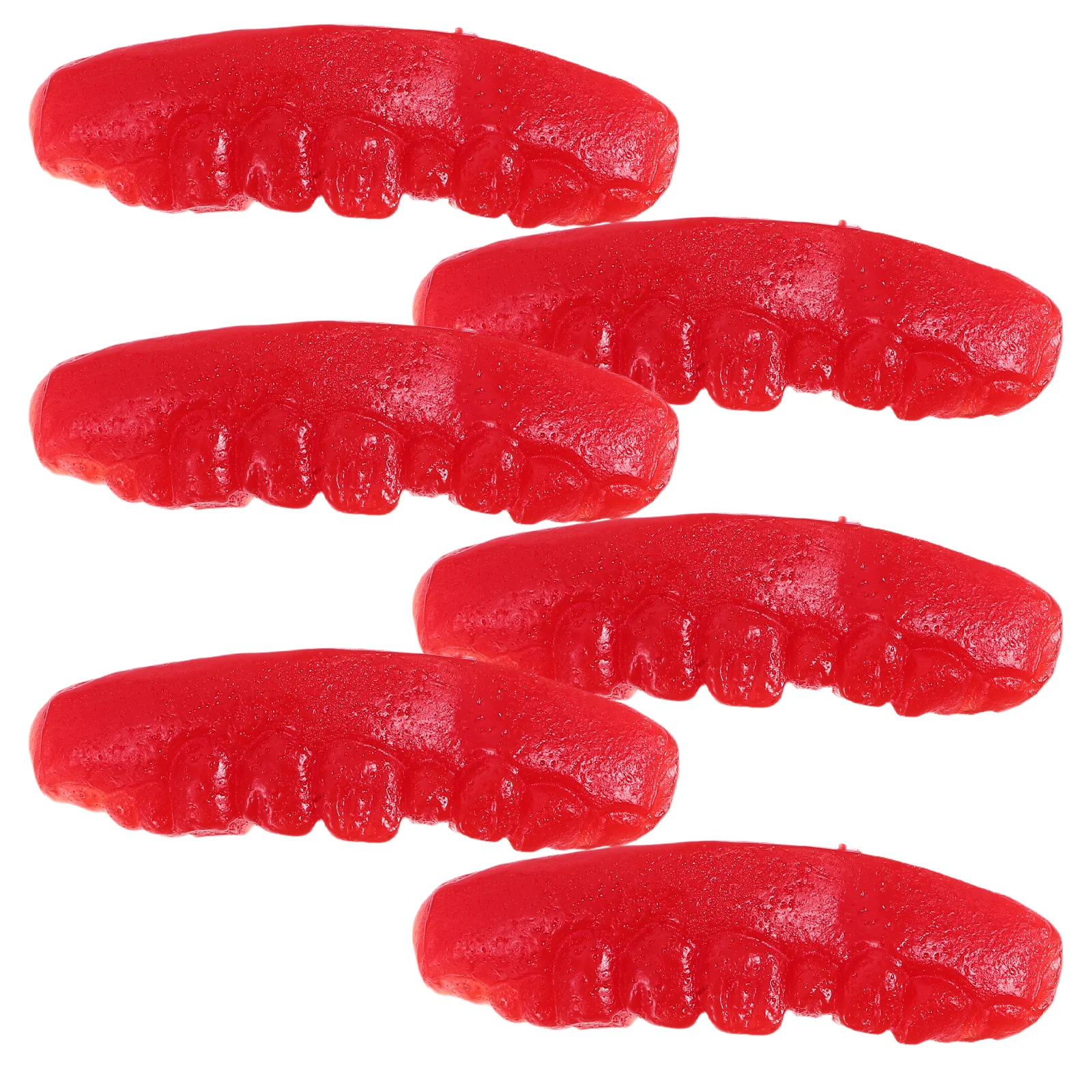 6 Pcs 공포 장식 할로윈 액세서리 장식 파티를위한 소름 끼치는 메이크업 부드러운 플라스틱 TPR 가짜 치은막 실내