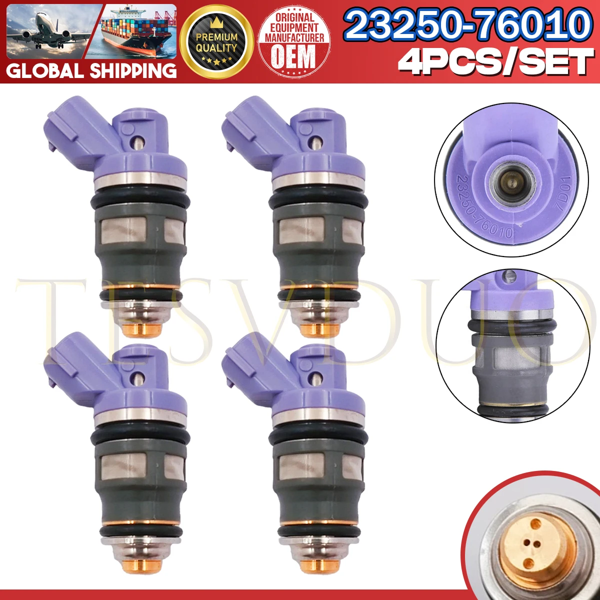 4Pcs 23250-76010 23250-79045 FJ181 Fuel Injector For TOYOTA NA Previa 2.4L 2TZ-FE 1990~1996