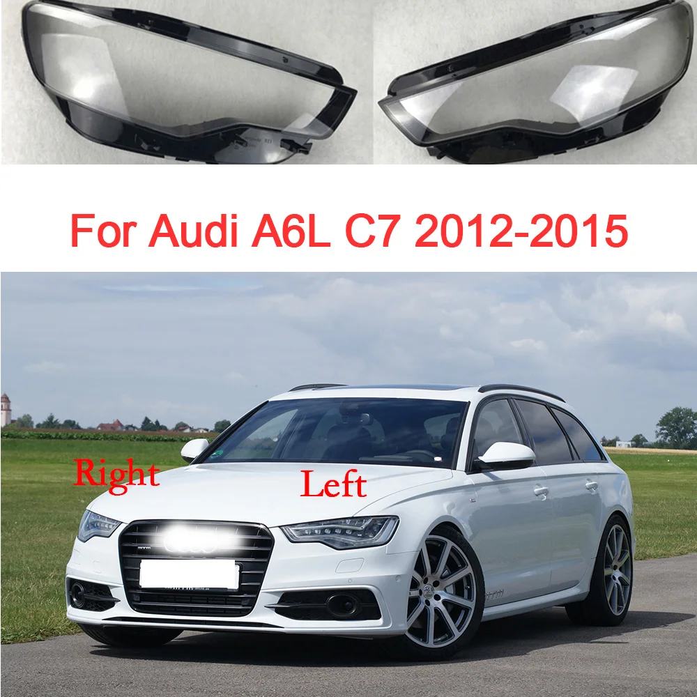 Car Headlight Glass For Audi A6 A6L C7 2012 2013 2014 2015 Lens Cover Car Accessoires PVC Transparent Headlamp Shell