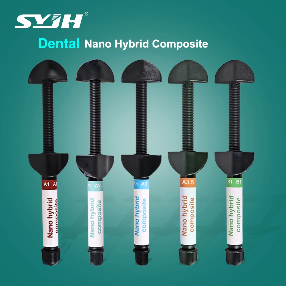 

SYJH 3/5Pcs Dental Nano Hybrid Composite Resin Kit A1 A2 A3 A3.5 B1 4g Restorative Enamel Material Aesthetics Filling Materials