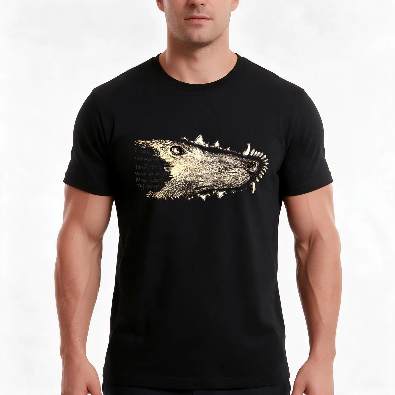 I will remove my teeth T-Shirt, Summer Casual Cotton Tee, Oversized Streetwear Tops, Vintage Graphic Print, Unisex Men Women