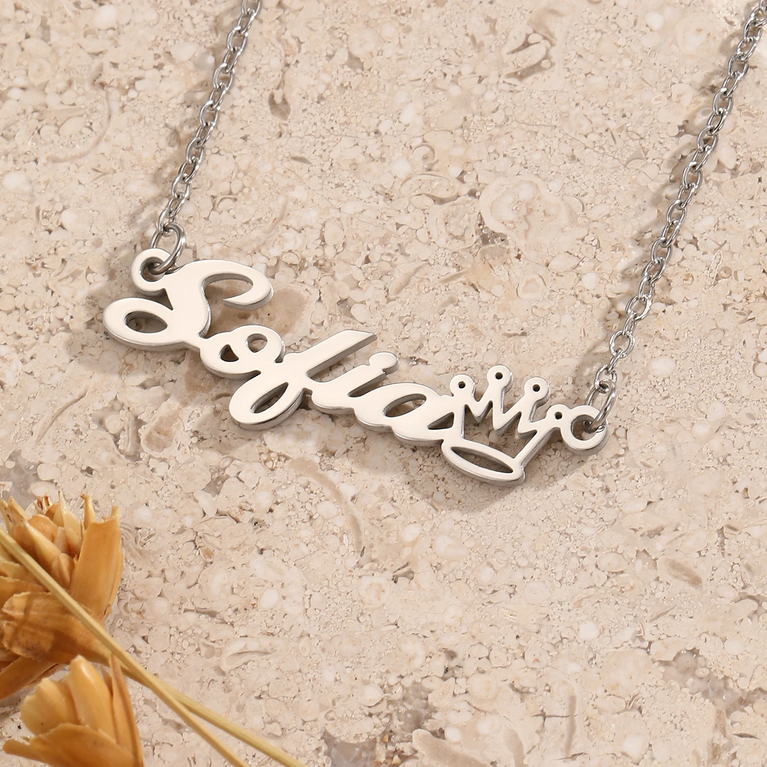 

Small Crown Customized Necklaces Stainless Steel Name Necklace Personalized Designer jewelry Goth accessories Anniversary Gift