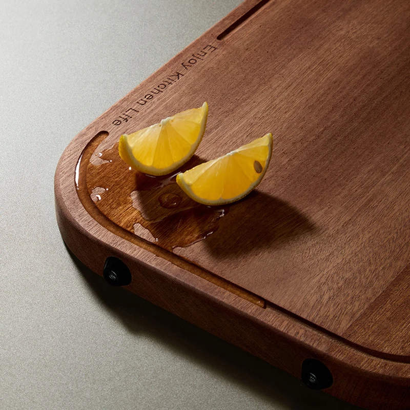 

Professional Ebony Wood Cutting Board, 25mm Thick Double-Sided Chopping Block, Anti-Bacterial & Mildew Proof Butcher Block