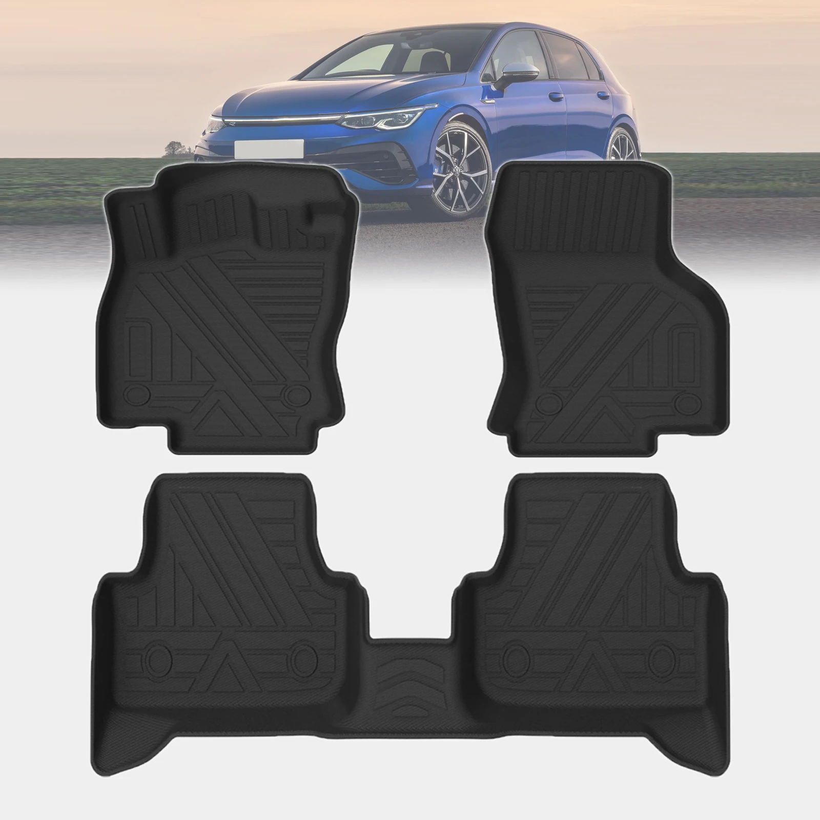 

Для VW Golf 8 MK8 2021-2026: Пылезащитные, легкоочищаемые автомобильные коврики из TPE-материала, нескользящие, аксессуары для интерьера