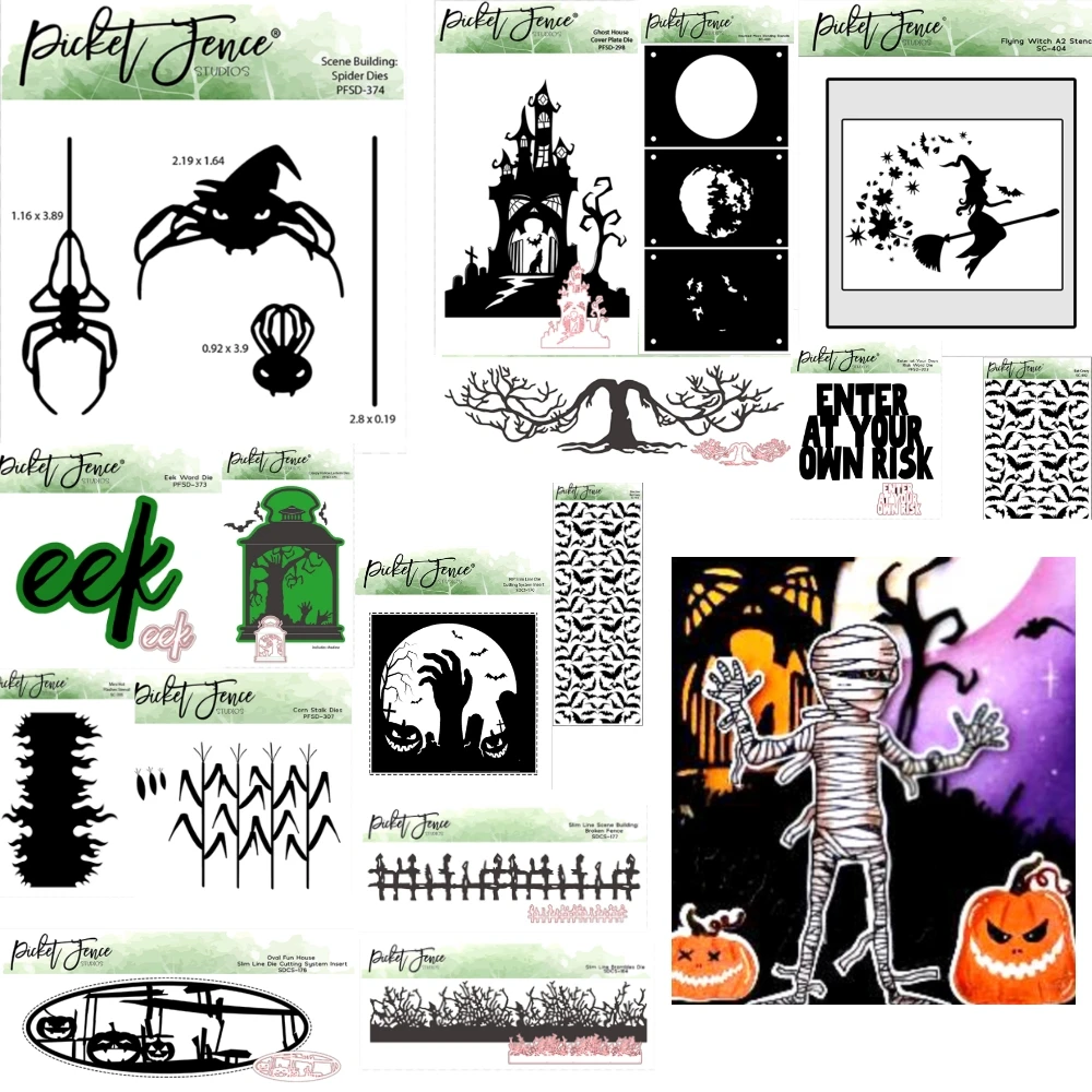 

Хэллоуин Stockade металлические трафареты для скрапбукинга трафарет для тиснения DIY бумажные карты ремесло резка