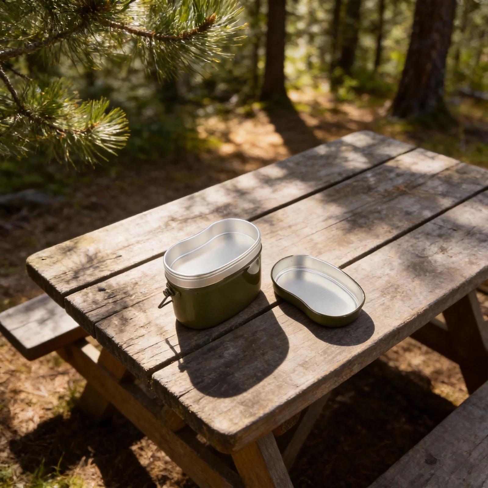 

Набор походной посуды для кемпинга: кастрюля из алюминиевого сплава с мерной шкалой по объему воды и многоуровневыми отсеками для еды