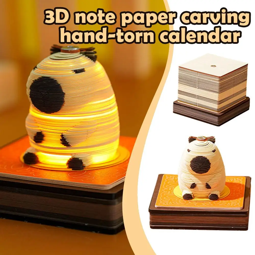 

3D Three-dimensional Paper Carving Sticky Notes, Creative On Paper, Hand-torn Notes, High-value Artwork Calendar F3G6