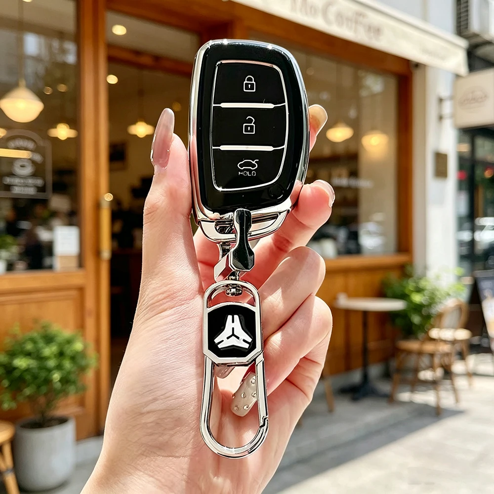 3-Tasten TPU Autoschlüssel-Schutzhülle für Hyundai Creta Ix35 Ix45 I10 I30 I40 Tucson Santa Fe Rena Sonata Elantra Zubehör